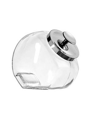 Choice 1 Gallon Glass Penny Candy Jar with Chrome Lid